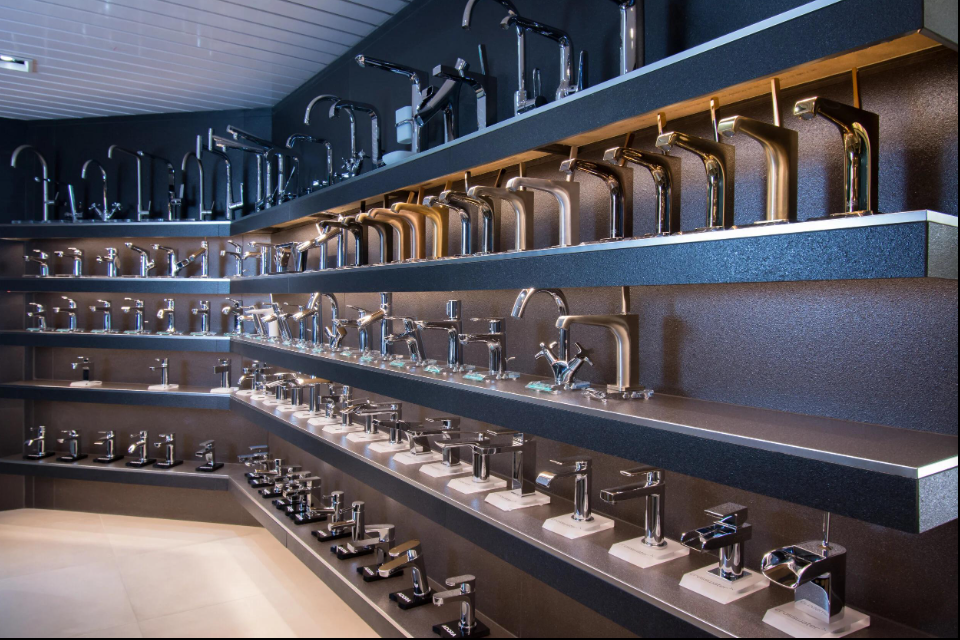 Modern designer Jaquar table top wash basin collection at Super Star Sanitary Dehradun showroom